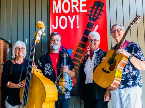 Iris Harrell and Ann Benson with their band called more joy